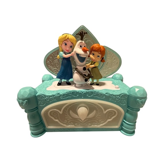Disney Other - Disney Frozen Young Elsa Anna Olaf Musical Jewelry Box Jakks Pacific Teal